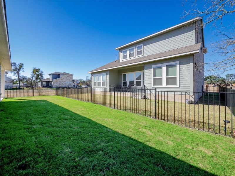 Exterior details and patio area of a home in Anthem Cottages, Kyle (Image 26).