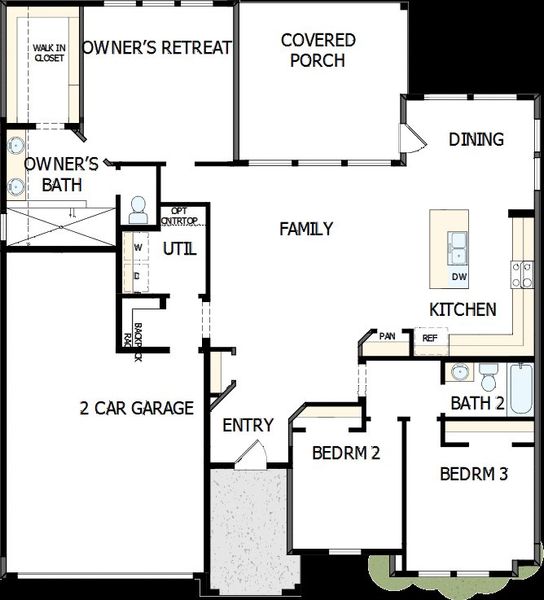 2D floor plan layout of this home in Sunfield, Buda, TX (Image 2). 2D floor plan layout of this home in Sunfield, Buda, TX (Image 2).