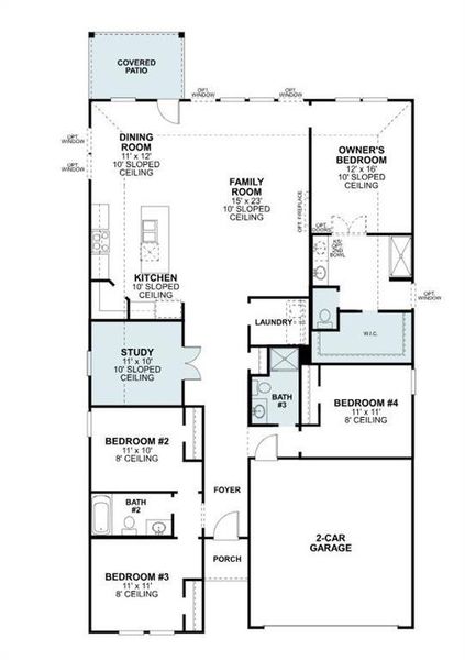 2D floor plan layout of this home in Meadow Park, Denton, TX (Image 5). 2D floor plan layout of this home in Meadow Park, Denton, TX (Image 5).