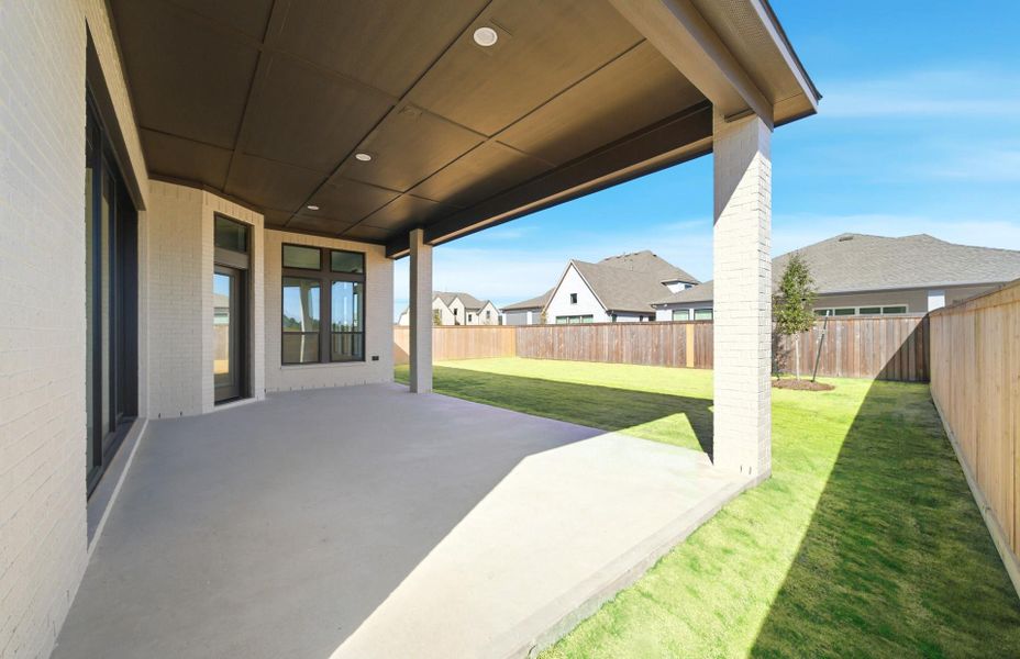 Exterior details and patio area of a home in Bridgeland 60′, Cypress (Image 24).