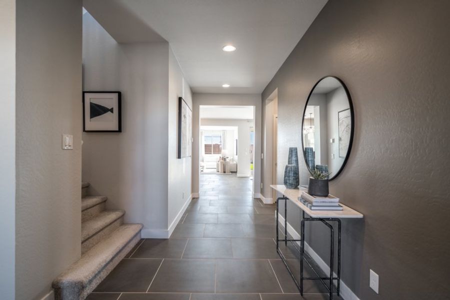 Furnished interior view inside a new home in Hawes Crossing, Mesa (Image 14). Furnished interior view inside a new home in Hawes Crossing, Mesa (Image 14).