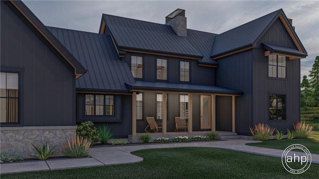 Front exterior of a new home in , Ball Ground, GA, highlighting curb appeal (Image 1).