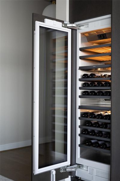 Private Gaggenau built in wine refrigerator.