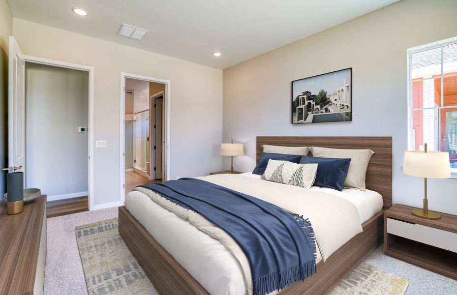 Furnished interior view inside a new home in Hilltop at Inspiration, Aurora (Image 2). Furnished interior view inside a new home in Hilltop at Inspiration, Aurora (Image 2).