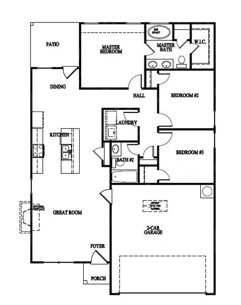 2D floor plan layout for the The Basswood by RTS Homes in Grand Reserve, Hinesville, GA (Image 3). 2D floor plan layout for the The Basswood by RTS Homes in Grand Reserve, Hinesville, GA (Image 3).