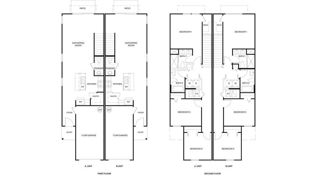 2D floor plan layout for the Greyson II by D.R. Horton in Irongate Villas, Jacksonville, FL (Image 4).