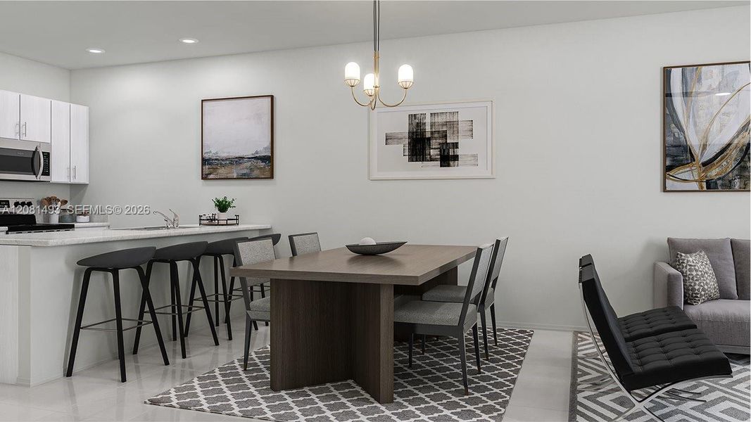 Furnished interior view inside a new home in Solstice, Miami (Image 3).