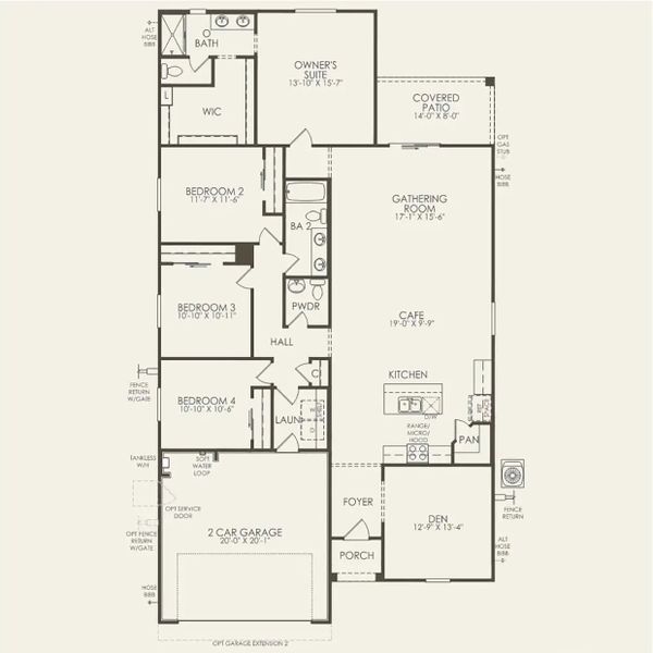 2D floor plan layout of this home in Festival Foothills, Buckeye, AZ (Image 4).