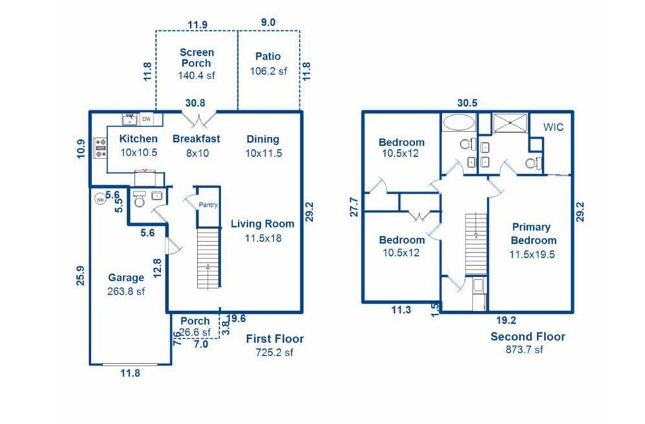 2D floor plan layout of this home in , Johns Island, SC (Image 3). 2D floor plan layout of this home in , Johns Island, SC (Image 3).