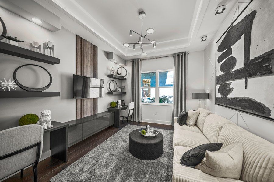 Representative furnished interior of a home built from the Aviso by Homes by Towne in Shellstone at Waterside, Sarasota (Image 8).