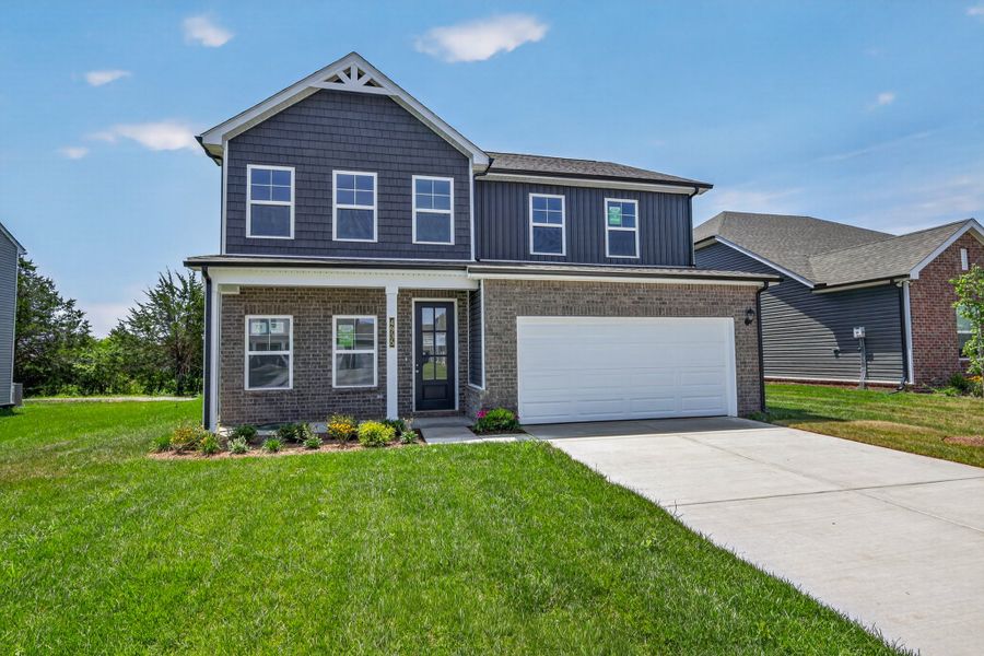 Front exterior of a new home in Smith Farms, Murfreesboro, TN, highlighting curb appeal (Image 21).