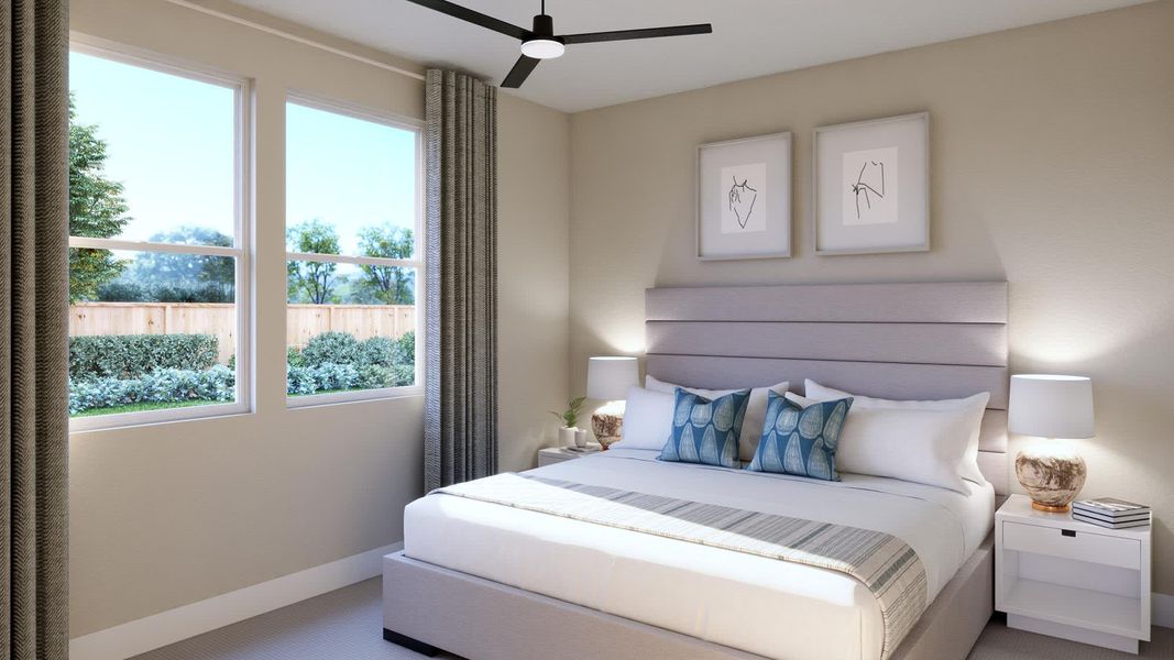 Primary Bedroom | Shelby at Lariat in Liberty Hill, TX by Landsea Homes