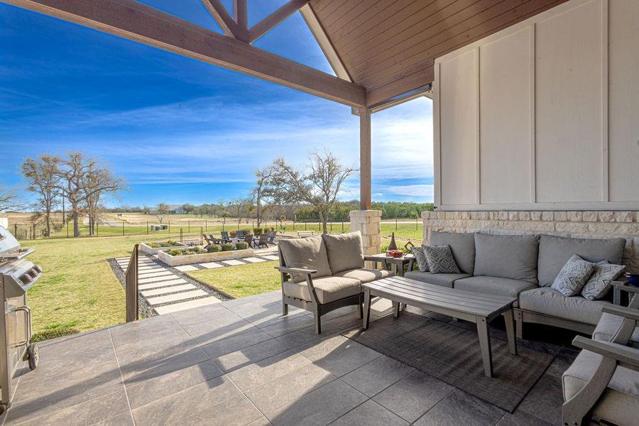 Exterior details and patio area of a home in North Haven, Liberty Hill (Image 21).
