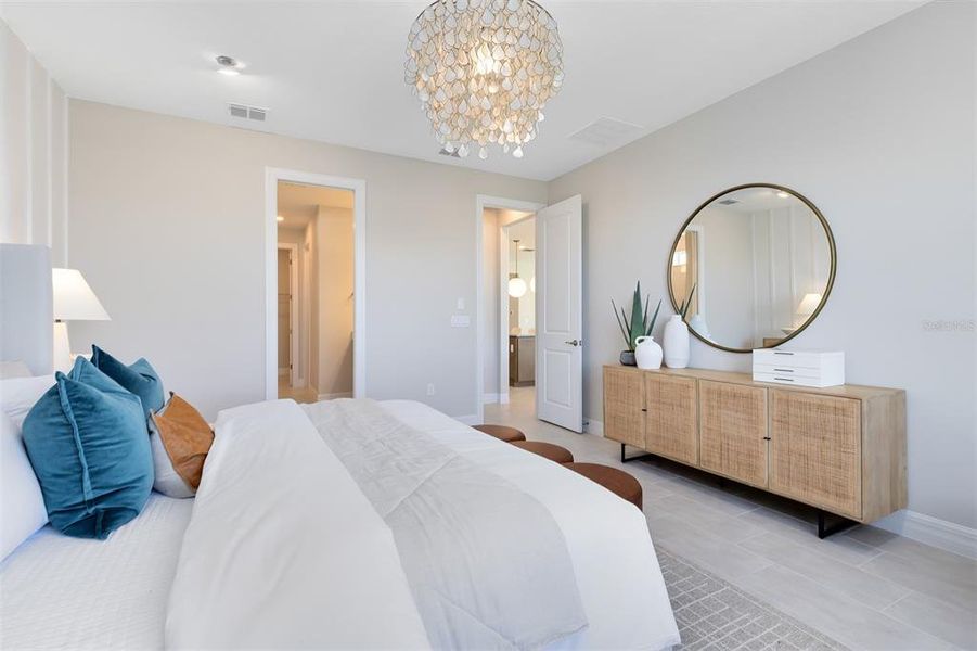 Model Home Design Only. Pictures and furnishings are for illustrative purposes only. Elevations, colors and options may vary. Furniture is for model home staging only.