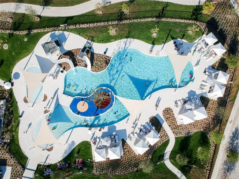Resort pool with slides