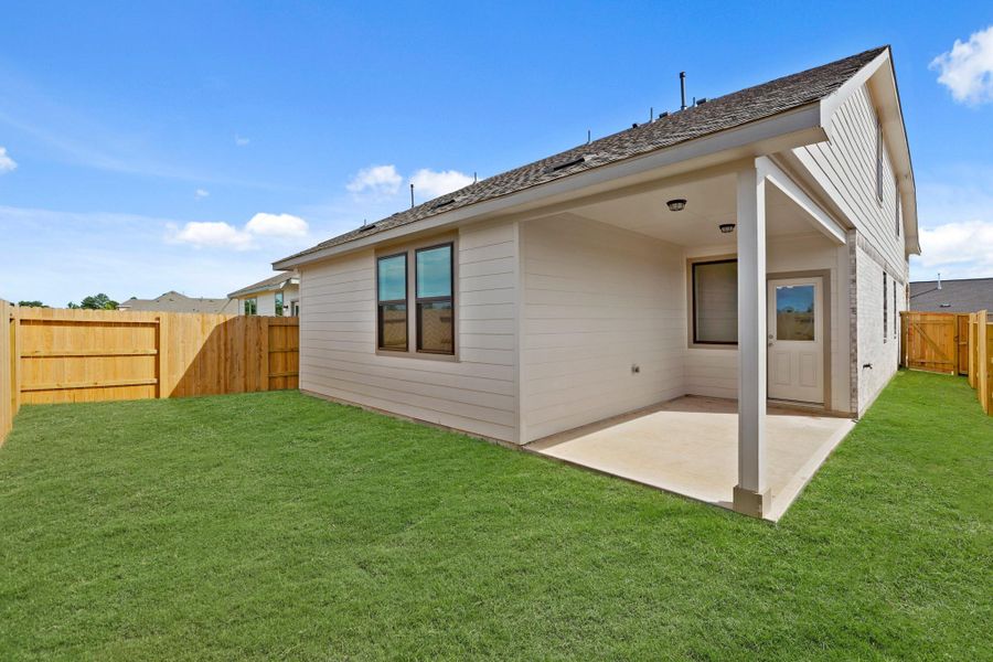 The covered patio is generously sized, providing ample space for various outdoor activities. The covered patio is generously sized, providing ample space for various outdoor activities.