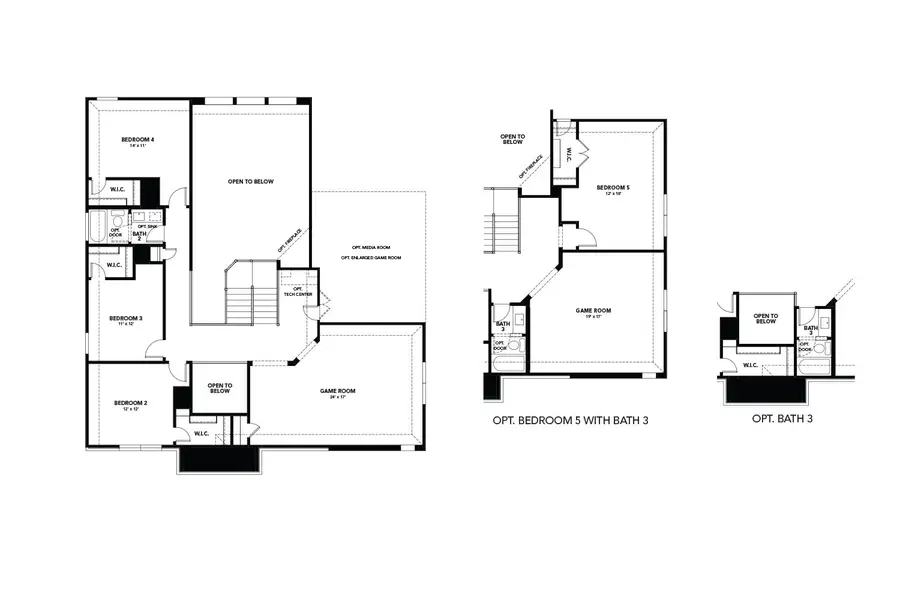 2D floor plan layout for the Stanford by DRB Homes in Green Meadows Classic, Celina, TX (Image 4).
