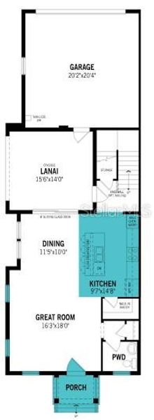 2D floor plan layout of this home in Celebration - Island Village, Celebration, FL (Image 4).
