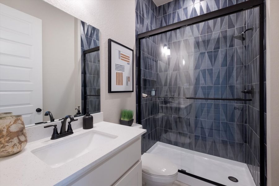 Representative furnished interior of a home built from the Guadalupe by Scott Felder Homes in Prominence, San Antonio (Image 10).