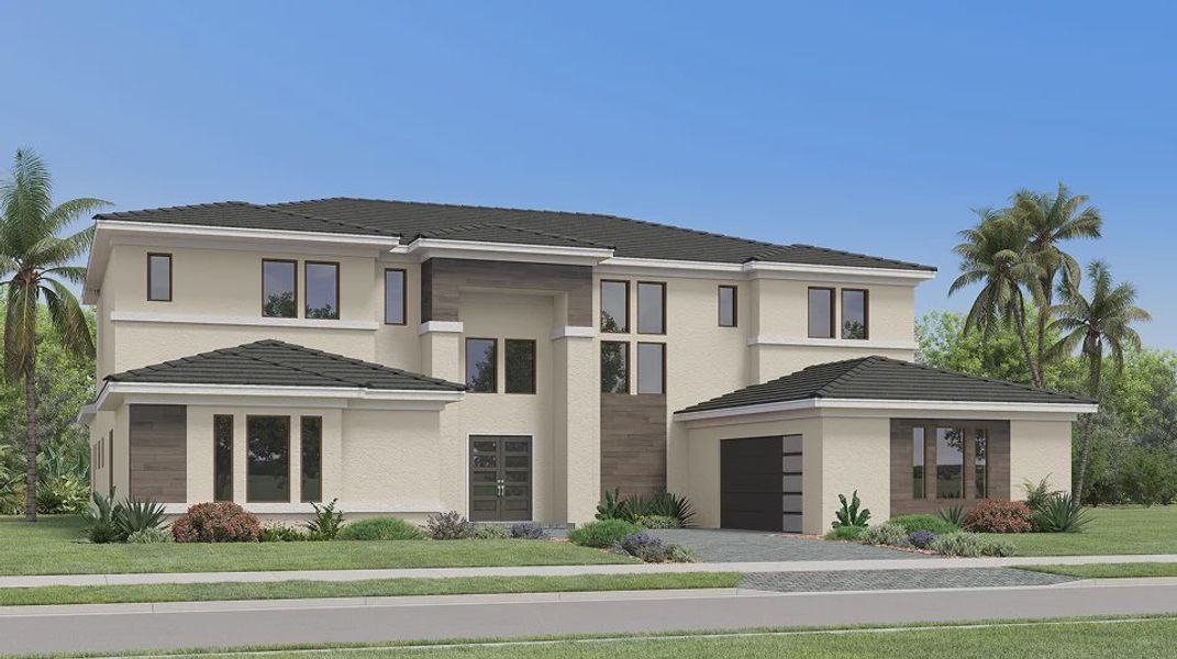 Front exterior of a home in the Whitmore Estates: The Oxford Collection community, located in Lake Worth, FL (Image 10).