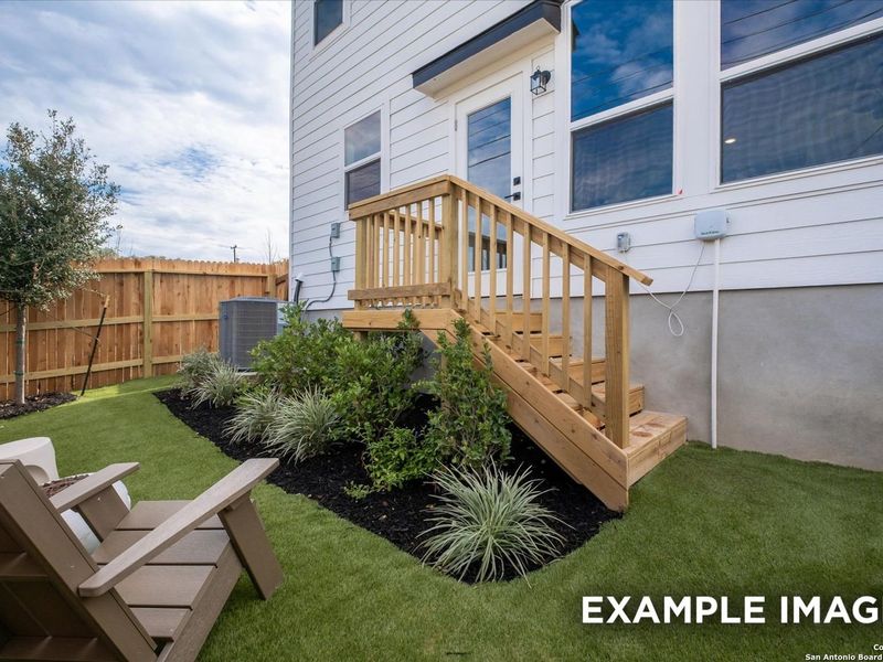 Exterior details and patio area of a home in Meadows at Oak Creek, San Antonio (Image 3). Exterior details and patio area of a home in Meadows at Oak Creek, San Antonio (Image 3).