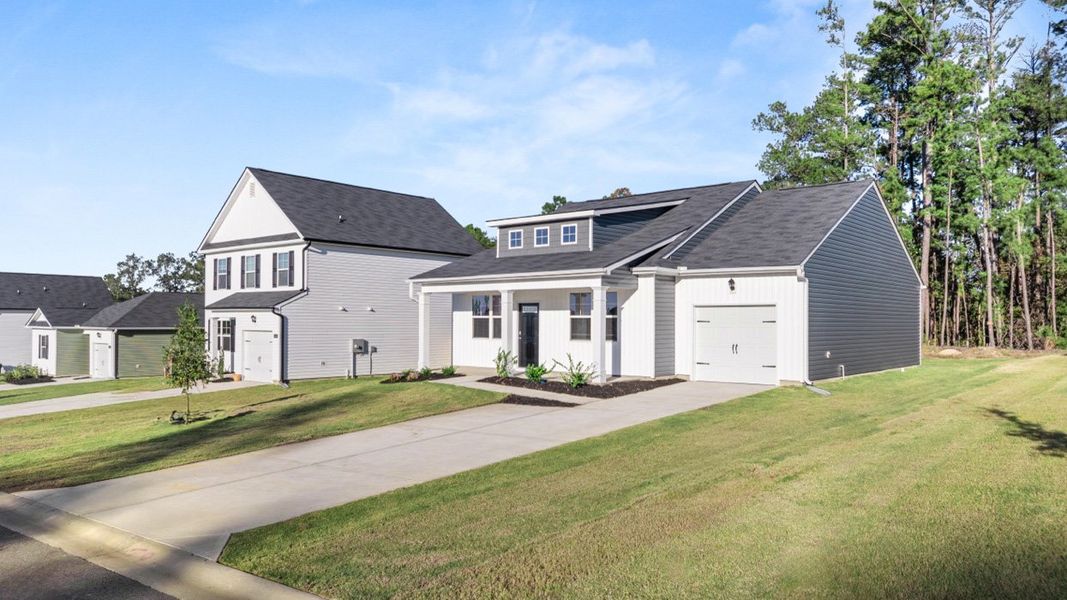 Front exterior of a new home in Bellemeade Landing, Augusta, GA, highlighting curb appeal (Image 2). Front exterior of a new home in Bellemeade Landing, Augusta, GA, highlighting curb appeal (Image 2).