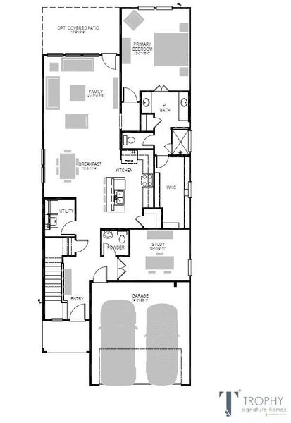 2D floor plan layout of this home in Trinity Ranch, Elgin, TX (Image 2). 2D floor plan layout of this home in Trinity Ranch, Elgin, TX (Image 2).