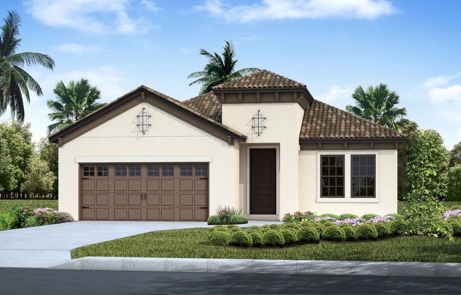 Representative exterior photo of a completed home built from the Fresh Spring by Neal Communities in Boca Royale Golf & Country Club at Wellen Park, Englewood, FL (Image 21).