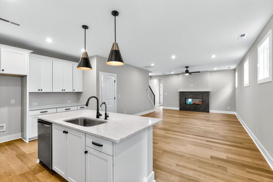 Representative furnished interior of a home built from the Onyx D by Homes by Dickerson in Chatham Park, Pittsboro (Image 7).