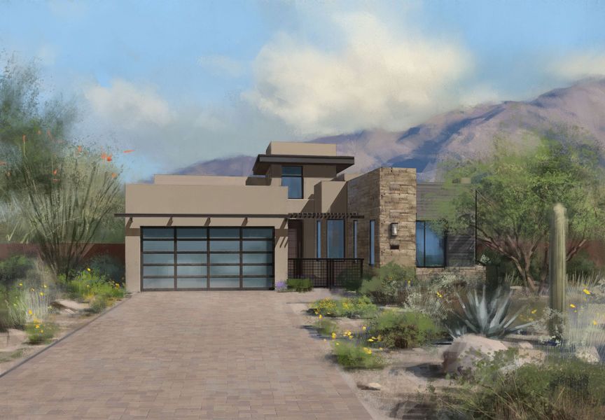 Front exterior of a home in the The Villas II at Desert Mountain community, located in Scottsdale, AZ (Image 10).