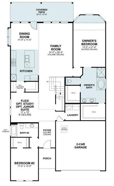 2D floor plan layout of this home in Aster Park, McKinney, TX (Image 4).