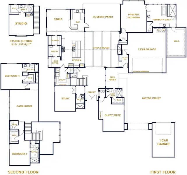 Palazzo Floor Plan Layout in ClearWater Ranch, Liberty Hill | Sitterle Homes