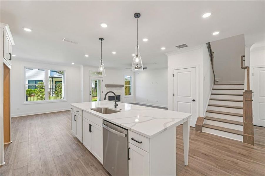 Furnished interior view inside a new home in Millcroft Townhomes, Buford (Image 6). Furnished interior view inside a new home in Millcroft Townhomes, Buford (Image 6).