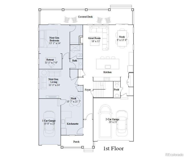 2D floor plan layout of this home in Guilford Estates, Aurora, CO (Image 3).