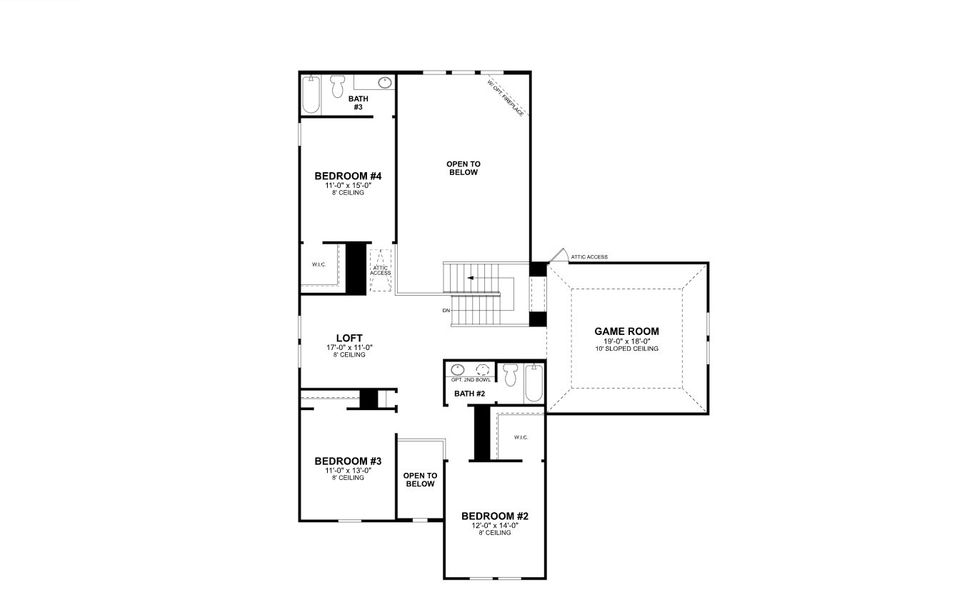 2D floor plan layout for the Rio Grande - Classic Series by M/I Homes in LaPrelle, Haslet, TX (Image 4). 2D floor plan layout for the Rio Grande - Classic Series by M/I Homes in LaPrelle, Haslet, TX (Image 4).