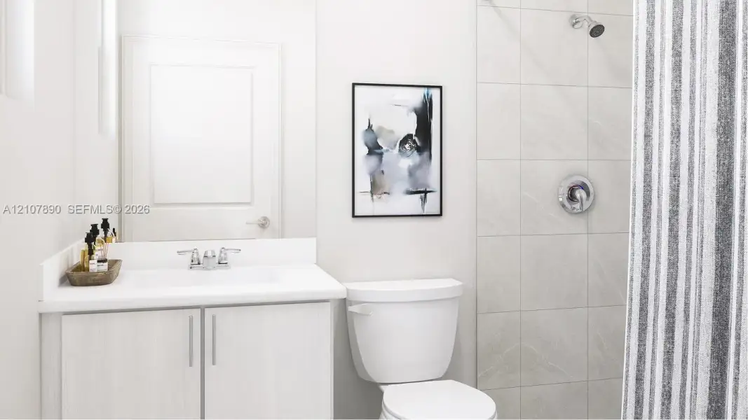 Furnished interior view inside a new home in Del Mar, Miami (Image 9).