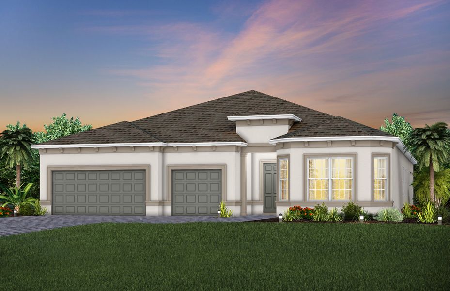 Representative exterior photo of a completed home built from the Renown by Del Webb in Del Webb Sunbridge, St. Cloud, FL (Image 23). Representative exterior photo of a completed home built from the Renown by Del Webb in Del Webb Sunbridge, St. Cloud, FL (Image 23).