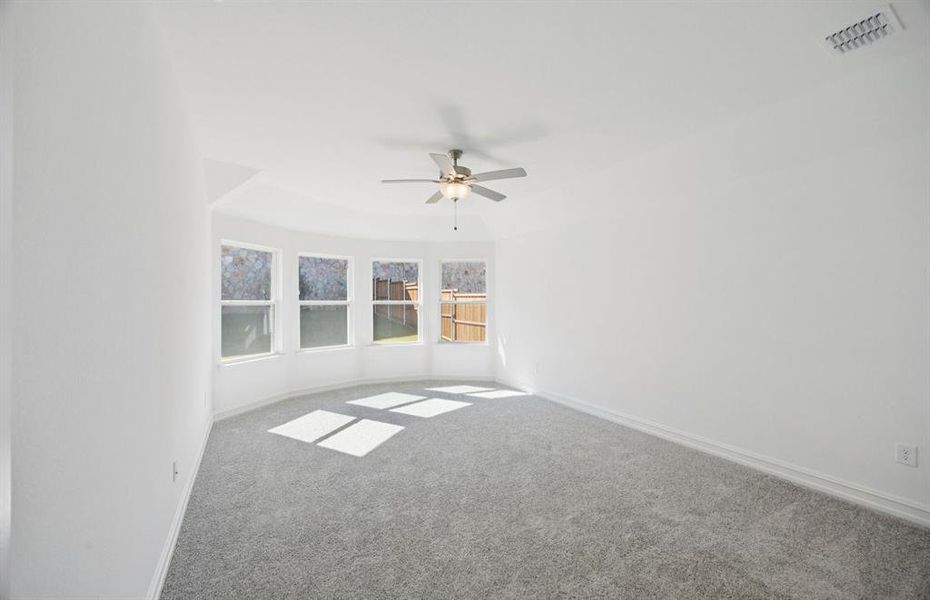 Spacious owner's suite highlighted by large windows Spacious owner's suite highlighted by large windows