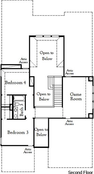 2D floor plan layout for the Delta - 50 Homesites by Coventry Homes in Meadow Vista, Anna, TX (Image 4).
