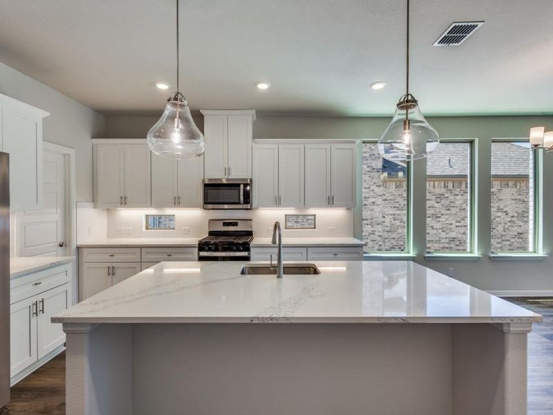 The oversized island is the hub of your new dream kitchen and the perfect place for friends and family to gahter! The oversized island is the hub of your new dream kitchen and the perfect place for friends and family to gahter!