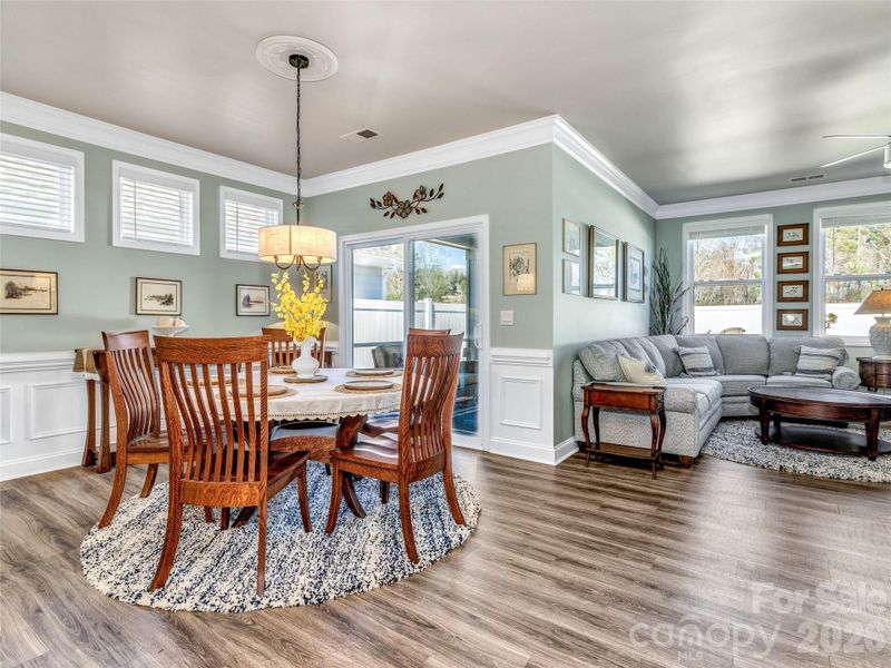 Open and airy Kitchen/dining/living room that seamlessly flow together.