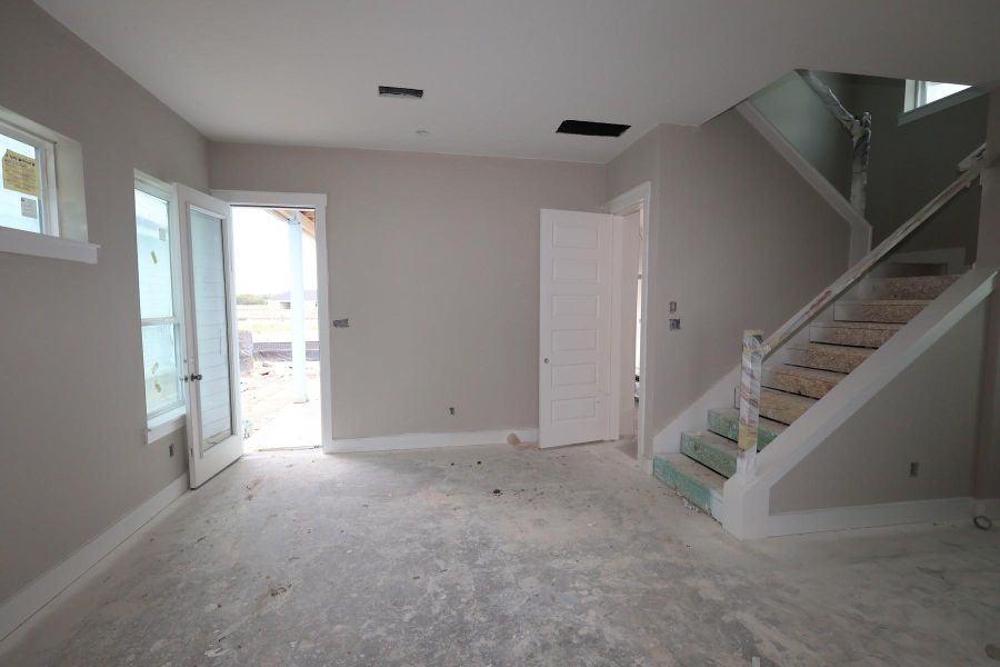 In-progress construction of a new home in Bridgeland Central: Emerald Heights - Cottages Row Collection, Cypress, TX (Image 11).