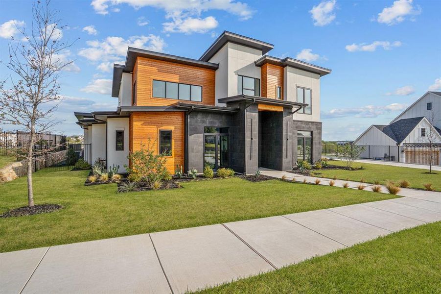 Front exterior of a new home in , Aledo, TX, highlighting curb appeal (Image 20).