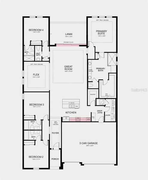 2D floor plan layout of this home in Firethorn, Parrish, FL (Image 4).