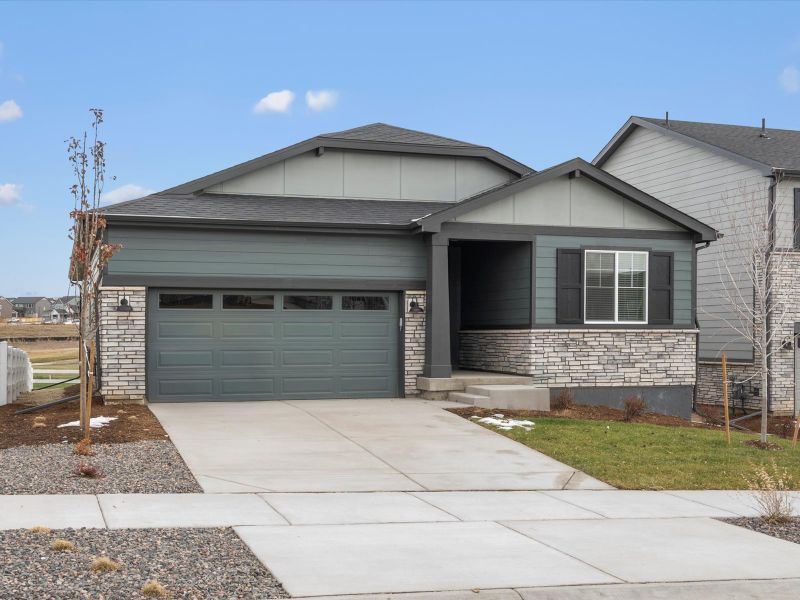 The Sylvan floorplan exterior image taken at a Meritage Homes community in Aurora, CO.