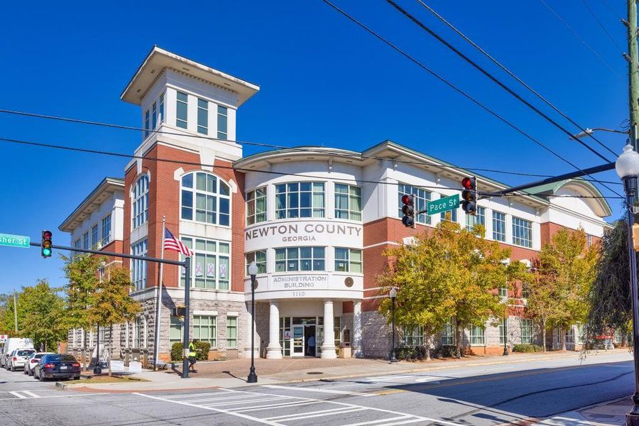 Front exterior of a new home in Pinegate, Covington, GA, highlighting curb appeal (Image 19). Front exterior of a new home in Pinegate, Covington, GA, highlighting curb appeal (Image 19).
