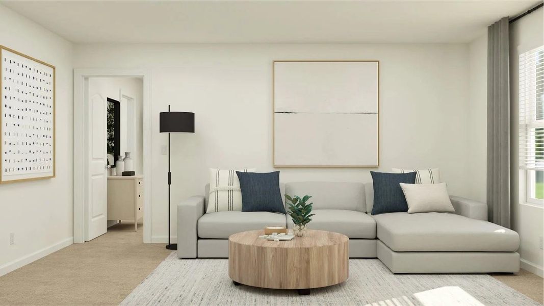 Furnished interior view inside a new home in Rancho Del Cielo, Jarrell (Image 5).