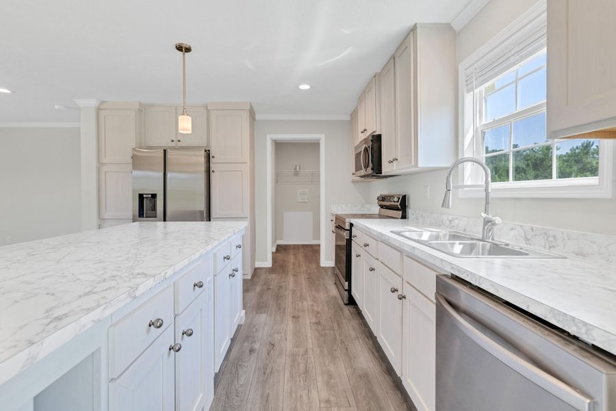 Furnished interior view inside a new home in , Cross (Image 13).