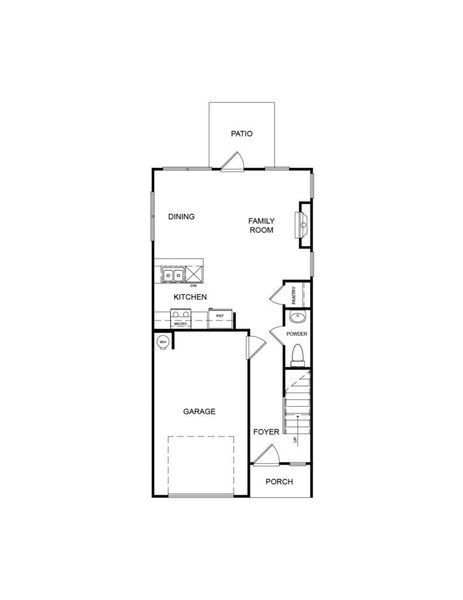 2D floor plan layout for the The Chandler II by Direct Residential Communities in Vickers Point - Townhomes, Fairburn, GA (Image 3).