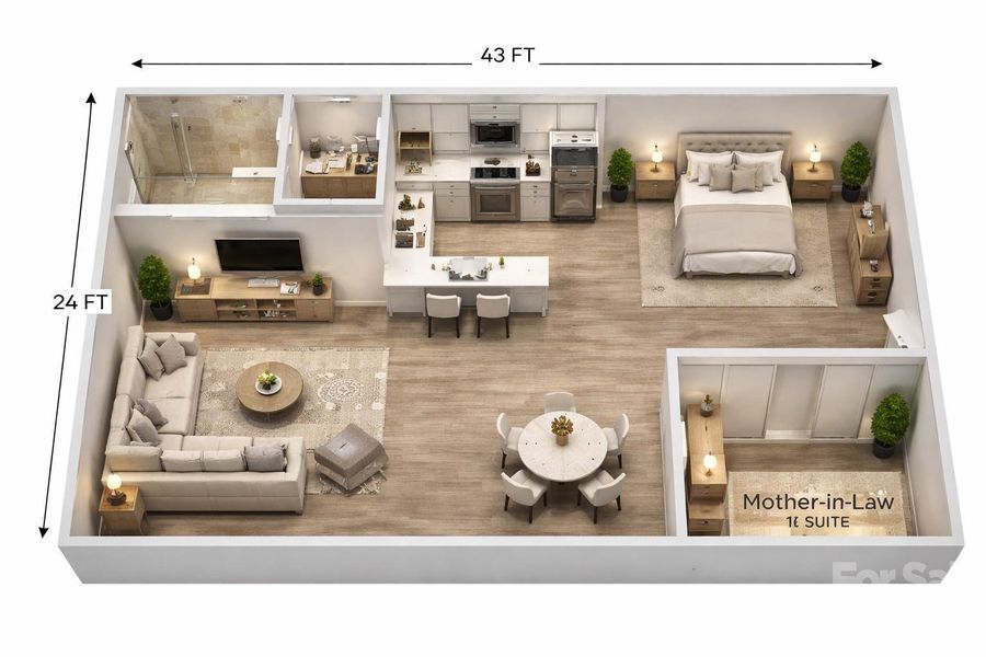 Commercial Space Idea -Airbnb Studio  - Ai generated